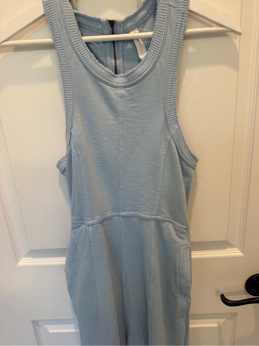 Anthropologie Daily Practice Horizon Knit Wide Leg Jumpsuit Small Blue - Picture 5 of 7
